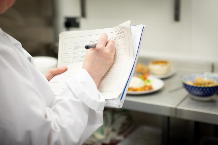 Person marking food